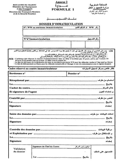 dossier immatriculation
