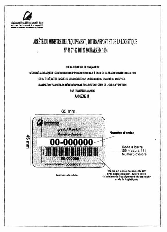 plaque immatriculation